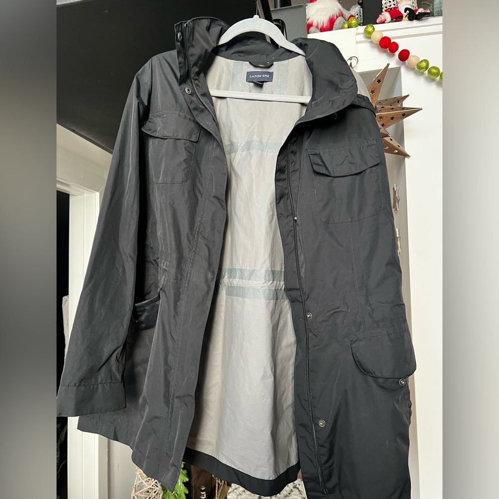 Lands end rain jacket coat xl lije new with hood